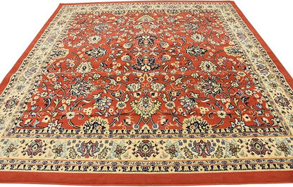 Unique Loom Sialk Hill Collection Area Rug - Washington (8' Square Terracotta/Cream)