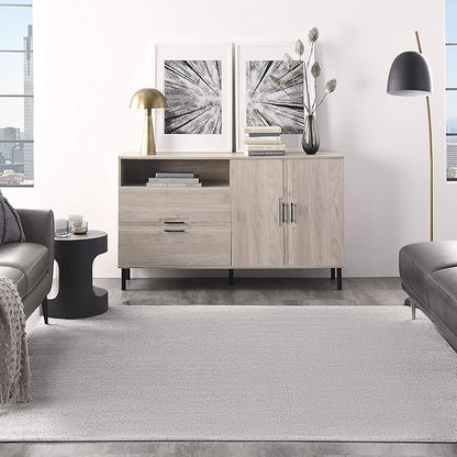 Nourison Home Nourison Essentials Silver Grey 5' x Square Area Rug - Easy Clean, Non Shedding, Bed Room, Living Room, Dining Room, Kitchen (5' x Square)