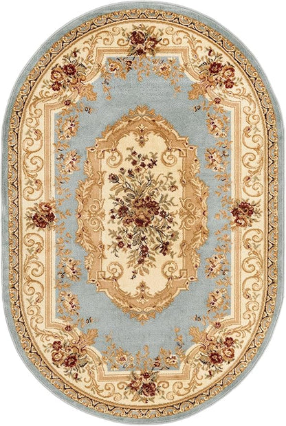 Rugs.com Chateau Collection Rug – 8' x 11' Cream Medium Rug Perfect for Living Rooms, Large Dining Rooms, Open Floorplans
