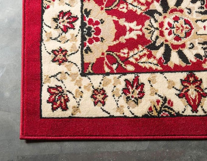 Unique Loom Espahan Collection Area Rug - Cape Cod (9' 10" x 13' 1" Rectangle, Red/ Beige)