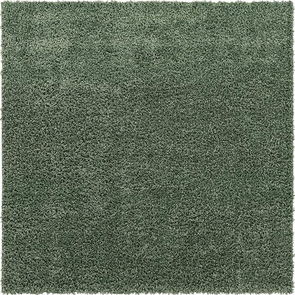 Unique Loom Davos Shag Collection Area Rug - Solid (7' 1" Square, Sage)