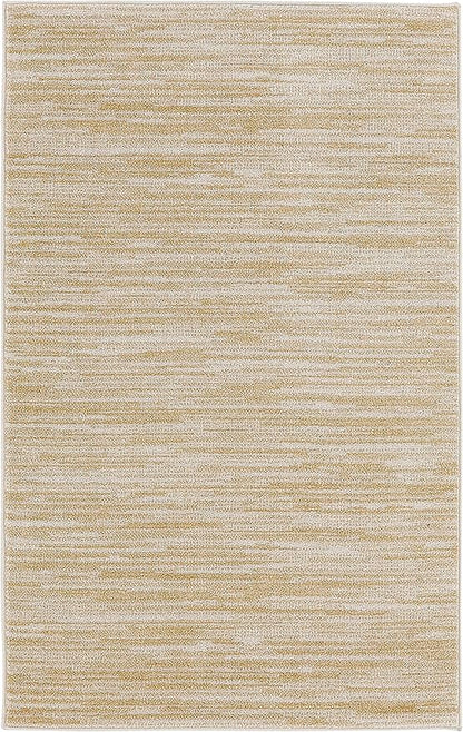 Nourison Home Nourison Essentials Ivory Gold 3' x 5' Area Rug - Easy Clean, Non Shedding, Bed Room, Living Room, Dining Room, Kitchen (3' x 5')
