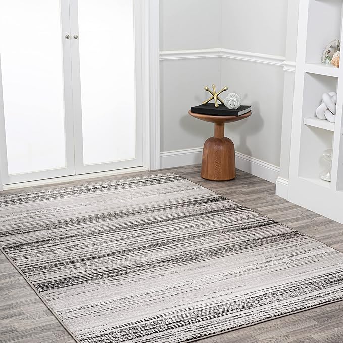 JONATHAN Y Austin Gradient Striped Gray/Black Indoor Area Rug, 3x5, Modern, Contemporary, Easy-Cleaning for Living Room, Bedroom, Kitchen, Pet Friendly, Non-Shedding (LUX103A-3)
