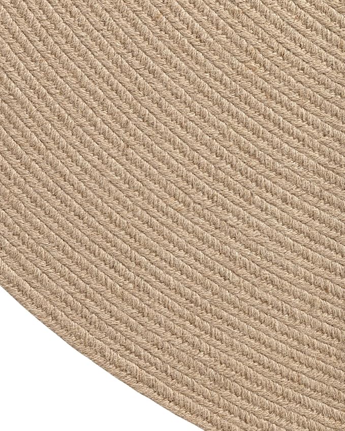 DEXI Round Jute Rug Natural Fiber 5x5, Braided Woven Area Rugs No Shed, Soft Neutral Rustic Carpet Mat for Indoor Outdoor Patio Dining Living Room Bedroom Farmhouse, 5ft, Beige