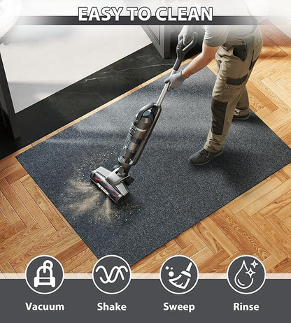 jxgzyy Commercial Outdoor Mat 2'11" x 4'11", Non Slip Front Door Mat Outside Entrance, Heavy Duty Waterproof Floor Mat for Porch, Home, Patio, Garage, Entryway, Grey