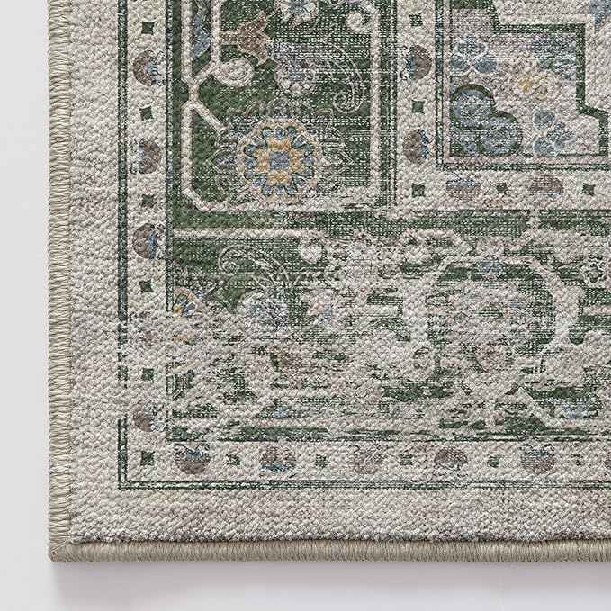 LUMI Washable Area Rug 8x10 for Living Room, Ultra Soft Stain Resistant Carpet with Non Slip Rubber Backing, Non-Shedding Low Pile Rugs for Bedroom, Dining Room, Indoor, Office