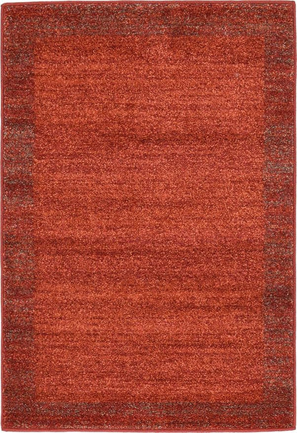 Rugs.com Angelica Collection Rug – 2' x 3' Terracotta Medium Rug Perfect for Entryways, Kitchens, Breakfast Nooks, Accent Pieces