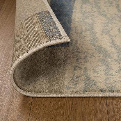 Superior Indoor Area Rug, Jute Backed, Modern Geometric Patchwork Floor Decor for Bedroom, Office, Living Room, Entryway, Hardwood Floors, Rockwood Collection, 4' x 6', Midnight Navy
