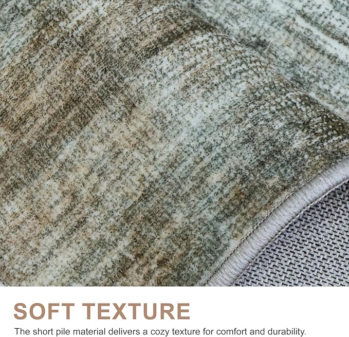 Bavni 10x14 Area Rugs, Modern Living Room Rugs Low Pile, Large Machine Washable Rug Non-Slip, Soft Pet Friendly Rugs for Bedroom, Playroom, Dining Room, Granite Gray