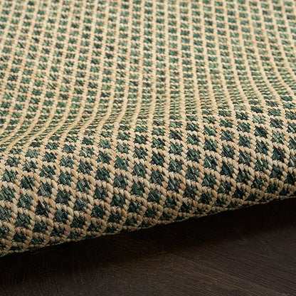 Nourison Home Courtyard Green 6' x 9' Area Rug - Easy Clean, Non Shedding, Bed Room, Living Room, Dining Room, Kitchen (6' x 9')