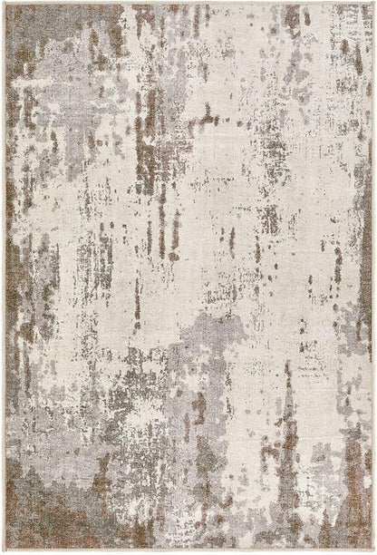 2x3 Entryway Area Rug: Washable Neutral Modern Abstract Small Rug - Non-Slip Low Pile Throw Indoor Carpet for Entrance Kitchen Front Door Mat Bathroom Entry Kids Room - Brown/Grey/Beige