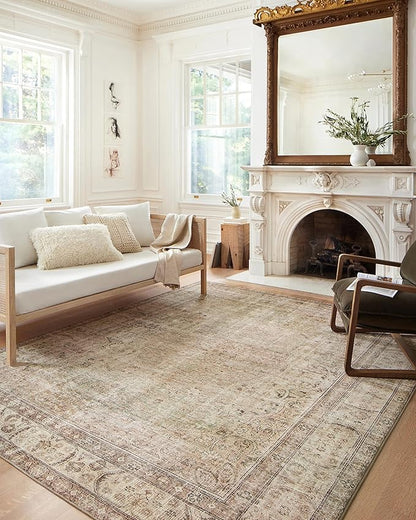 Loloi Margot Collection MAT-01 Antique/Sage 2'-6" x 11'-6" Runner Rug feat. CloudPile, No-Shed Easy Clean Large Patterned Area Rug for Living Room, Bedroom, Dining Area