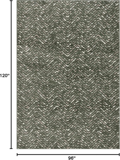 SAFAVIEH Area Rug 8x10 - Adirondack Collection - Large - Dark Green & Ivory, Chevron Pattern, Non-Shedding & Easy Cleaning, Ideal for Living Room, Bedroom, Office, Dining Space (ADR104Y)