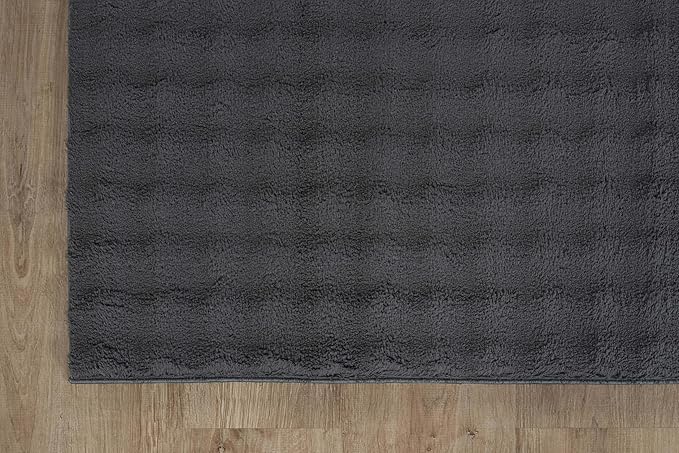 CAMILSON Modern Dark Gray Non Slip Rug 8x10 Ultra Soft High Pile Area Rugs Non Skid Rubber Backing Durable & Easy to Clean Carpet for Living Room Bedroom Kids Room Indoor Use (8 x 10 Dark Gray)