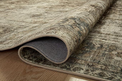 Loloi Magnolia Home by Joanna Gaines Sinclair Collection SIN-01 Pebble/Taupe 5'-0" x 7'-0", .25" Pile Height, Machine Washable, Area Rug