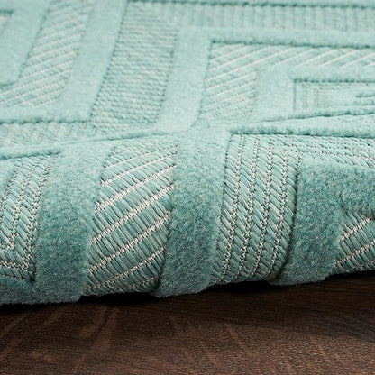 Nourison Home Versatile Aqua Teal 5' x 7' Area Rug - Easy Clean, Non Shedding, Bed Room, Living Room, Dining Room, Kitchen (5' x 7')