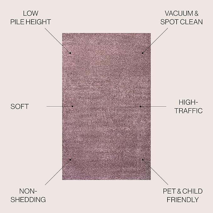 JONATHAN Y Haze Solid Low-Pile Light Purple 4x6 Oval Indoor Area Rug, Coastal,Bohemian,Minimalist,Classic, Easy-Cleaning for Living Room,Bedroom,Kitchen,Pet Friendly,Non-Shedding (SEU100R-4OV)