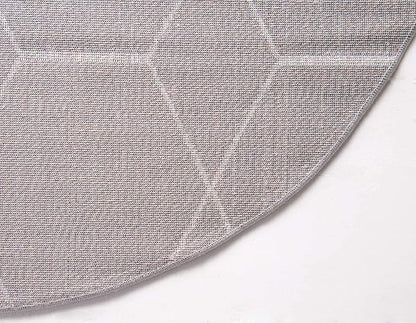 Unique Loom Trellis Frieze Collection Area Rug - Geometric (8' Round, Light Gray/ Ivory)