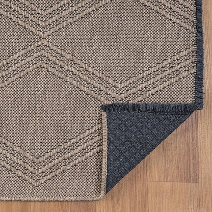 LUXE WEAVERS Modern Farmhouse Brown 5x7 Washable Area Rug, Anti-Slip Diamond Pattern Carpet