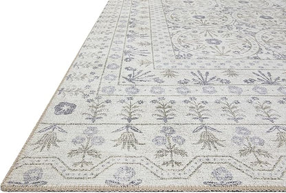 Loloi Rifle Paper Co. Maison Collection MAO-03 Rosette Ivory 5'-0" x 5'-0", .19" Pile Height, Round Area Rug