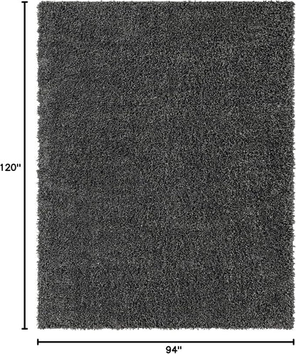 Unique Loom Davos Shag Collection Area Rug - Solid (7' 10" x 10' Oval, Peppercorn)