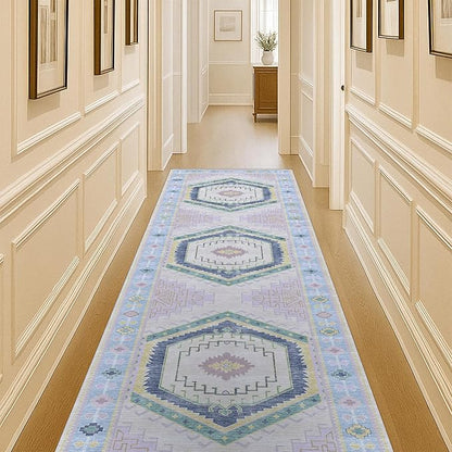Fame Living Washable Area Rug. Modern Farmhouse. Vintage. Turkish. Bohemian. Distressed. Oriental. Traditional. Rugs for Living Room. Dining. Bedroom. Office. Entryway. Foyer. (856PBl, 2'5" x 4'9")