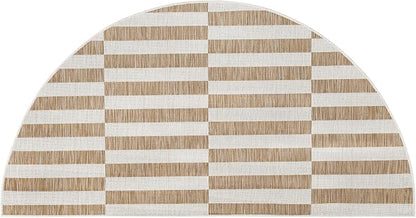 Unique Loom Outdoor Striped Collection Area Rug - Striped (3' 1" x 6' 1" Hearth Taupe/Ivory)