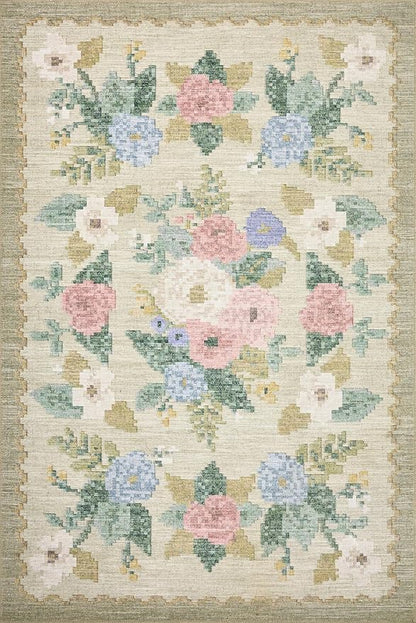 Loloi Rifle Paper Co. Rosa Collection RSA-02 Cream/Multi 8'-4" x 11'-6" Area Rug