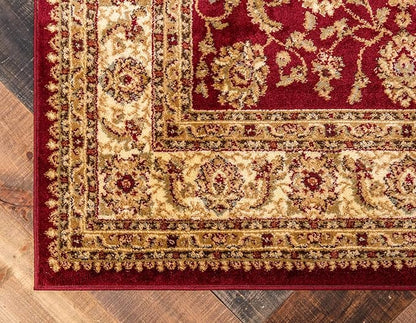 Unique Loom Voyage Collection Traditional Oriental Classic Intricate Design Area Rug (5' 0 x 8' 0 Rectangular, Red/Gold)