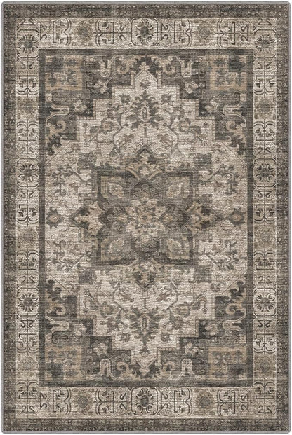 LUMI Washable Area Rug 8x10 for Living Room, Ultra Soft Stain Resistant Carpet with Non Slip Rubber Backing, Non-Shedding Low Pile Rugs for Bedroom, Dining Room, Indoor, Office