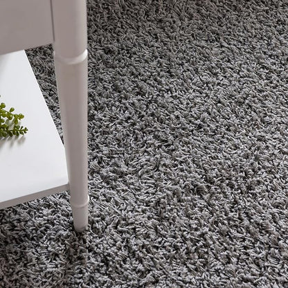 Unique Loom Solid Shag Collection Area Rug (3' 3" x 5' 3" Oval, Cloud Gray)