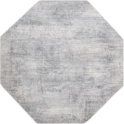 Unique Loom Finsbury Collection Area Rug - Sarah (7' 10" Octagon, Gray/ Ivory)