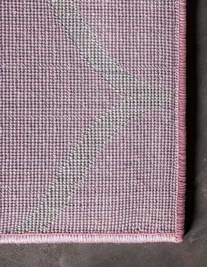 Rugs.com Lattice Frieze Collection Rug – 7' Square Light Pink Medium Rug Perfect for Living Rooms, Kitchens, Entryways