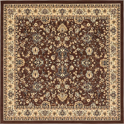 Unique Loom Sialk Hill Collection Area Rug - Washington (7' 10" Square Brown/Black)