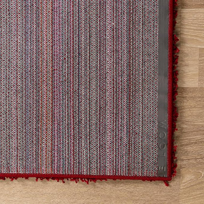 Unique Loom Solid Shag Collection Area Rug (9' x 12' 2" Rectangle Cherry Red)