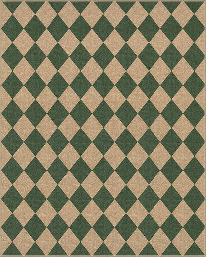 Lahome Checkered Washable Rugs 8x10, Easy Jute Rug for Living Room Patio, Farmhouse Neutral Indoor Outdoor Carpet Non Slip Non Shedding Floor Carpet for Office Deck Backyard