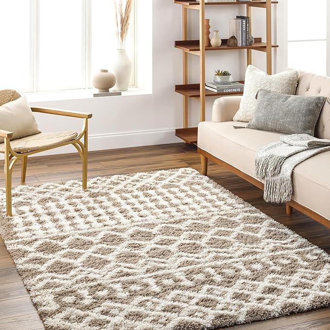 Livabliss Hapsburg Moroccan Shag Area Rug,6'7" x 9'6",Medium Brown