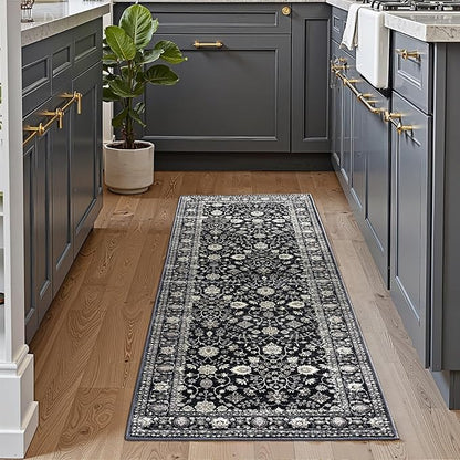 2x6 Area Rug,Boho Vintage Oriental Washable Rugs,Collapsible Area Rug for Bedroom, Entryway, Kitchen, Bathroom