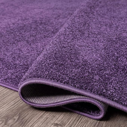 JONATHAN Y Haze Solid Low-Pile Purple 3x5 Oval Indoor Area Rug, Coastal,Bohemian,Minimalist,Classic, Easy-Cleaning for Living Room,Bedroom,Kitchen,Pet Friendly,Non-Shedding (SEU100N-3OV)