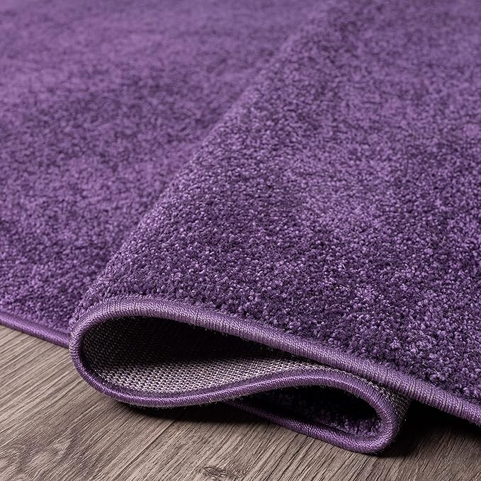 JONATHAN Y Haze Solid Low-Pile Purple 9x9 Square Indoor Area Rug, Coastal,Bohemian,Minimalist,Classic, Easy-Cleaning for Living Room,Bedroom,Kitchen,Pet Friendly,Non-Shedding (SEU100N-9SQ)