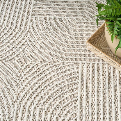 Nourison Home Textured Home Beige Ivory 7'10" x 9'10" Area Rug - Easy Clean, Non Shedding, Bed Room, Living Room, Dining Room, Kitchen (8' x 10')