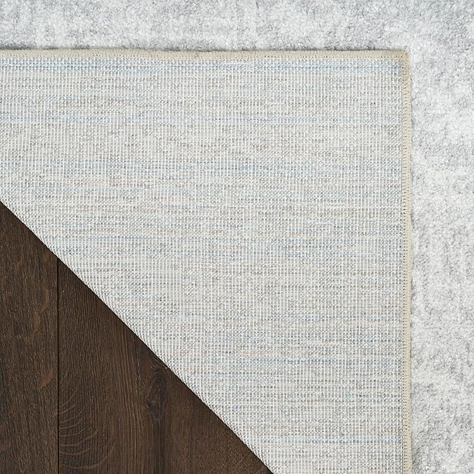 Nourison Home Astra Machine Washable Grey 6'7" x 9' Area Rug - Easy Clean, Non Shedding, Bed Room, Living Room, Dining Room, Kitchen (7' x 9')