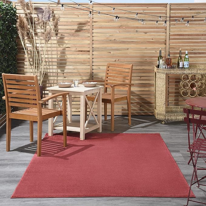 Nourison Home Nourison Essentials Brick Red 6' x 9' Area Rug - Easy Clean, Non Shedding, Bed Room, Living Room, Dining Room, Kitchen (6' x 9')
