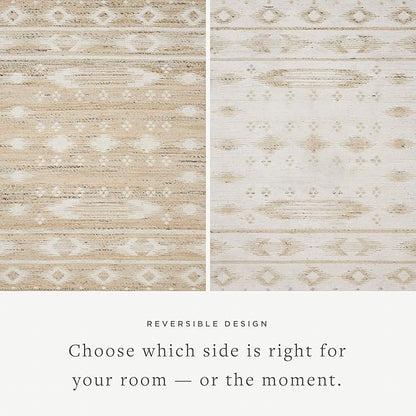Loloi Angela Rose Rivers Collection RIV-04 Natural/Ivory 5'-0" x 7'-6" Reversible Area Rug