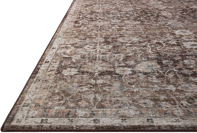 Loloi Amber Lewis Josie Collection JOS-02 Earth/Natural 9'-0" x 12'-0", .13" Pile Height, Low Profile, Machine Washable, Area Rug