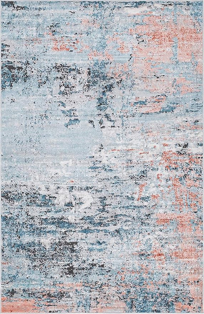 Rugs.com Leipzig Collection Area Rug – 5X8 Multi Low-Pile Rug Perfect for Bedrooms, Dining Rooms, Living Rooms
