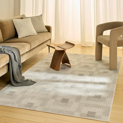 Nourison Home Nordic Ivory Beige 4' x 6' Area Rug - Easy Clean, Non Shedding, Bed Room, Living Room, Dining Room, Kitchen (4' x 6')