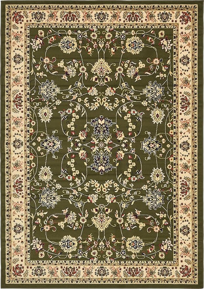 Unique Loom Sialk Hill Collection Area Rug - Washington (7' 1" x 10' Rectangle Green/Hunter Green)