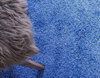 Unique Loom Solid Shag Collection Area Rug (10' x 13' 1" Rectangle, Periwinkle Blue)