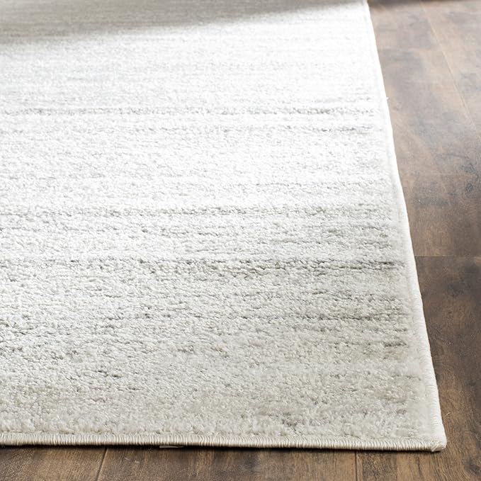 SAFAVIEH Adirondack Collection Area Rug - 11' Square, Ivory & Silver, Modern Ombre Design, Non Shedding & Easy to Clean, Ideal for Living Room, Bedroom, Office, Dining Space (ADR113B)